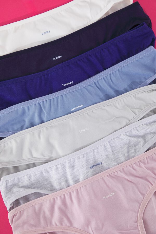Trendyol Pack de 7 bragas cl&aacute;sicas semanales azul