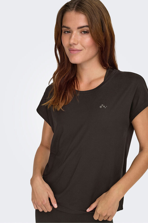 Only Play T-shirt desportiva de manga curta castanho