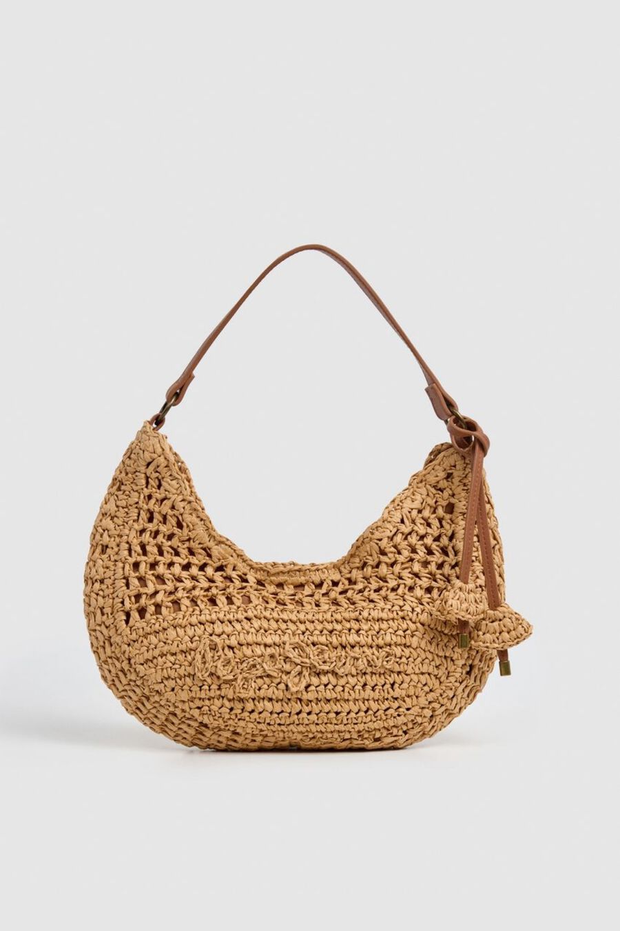 Bolso bandolera rafia y asas