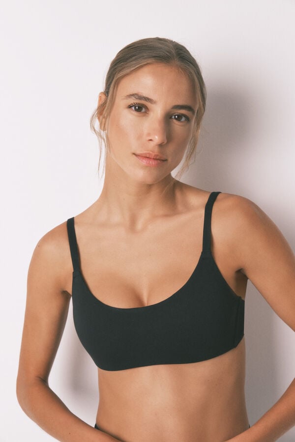 Women'secret Crni pamučni top grudnjak Crna