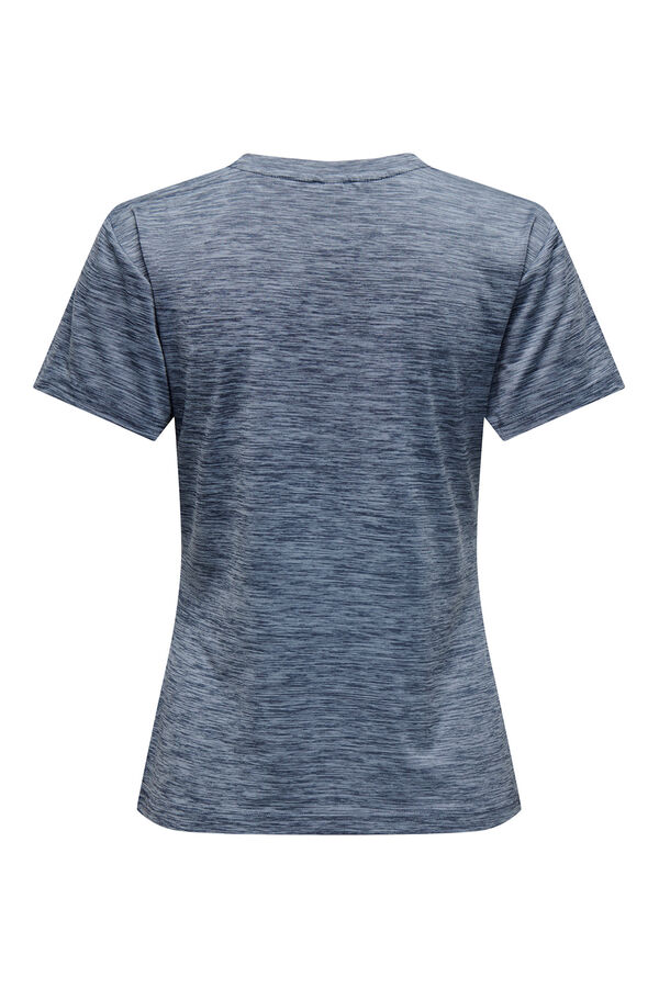 Only Play T-shirt curta com gola em MANGA azul