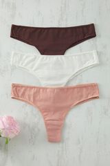 Trendyol Lot de 3 strings unis nude