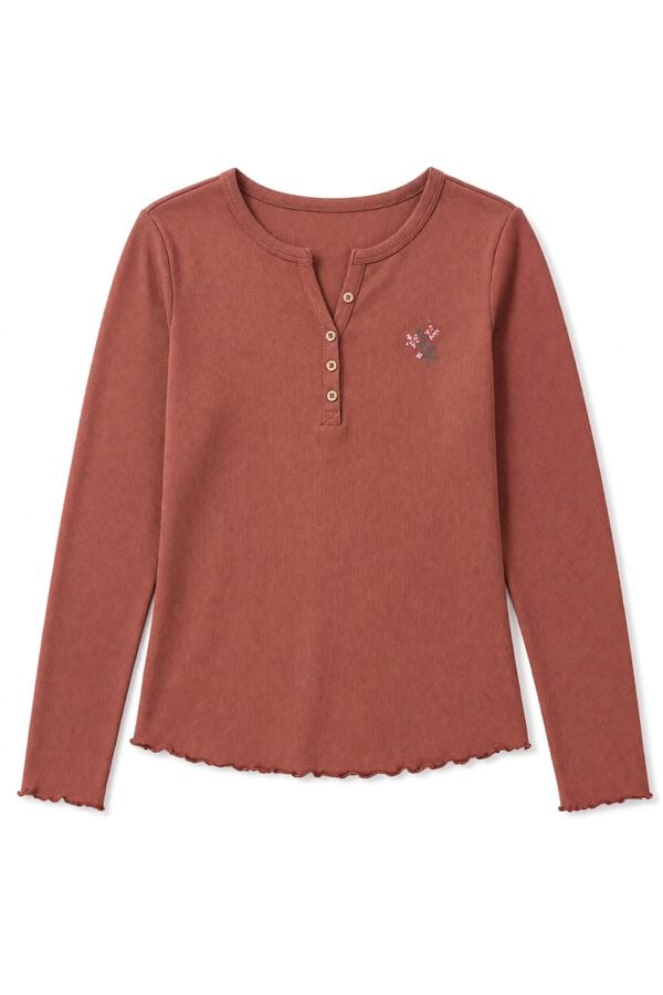 Women'secret Braon majica dugih rukava Braon