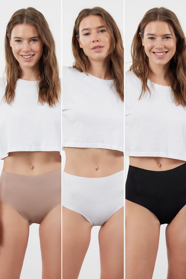 Trendyol Pack de 3 bragas altas invisibles negro