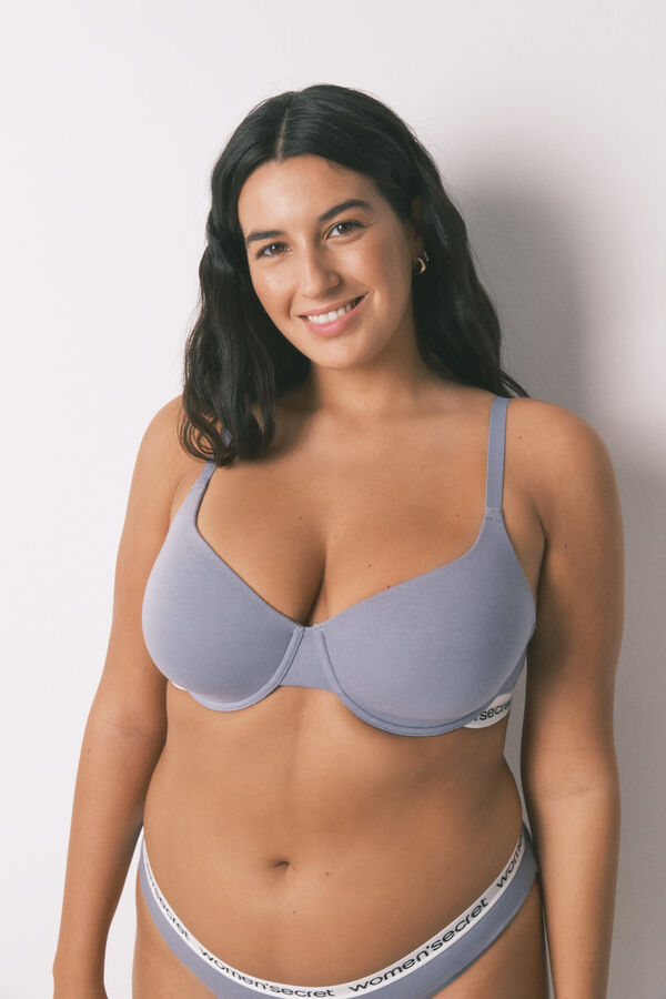 Women'secret Klasičan PRELEPI plavi pamučni grudnjak Plava