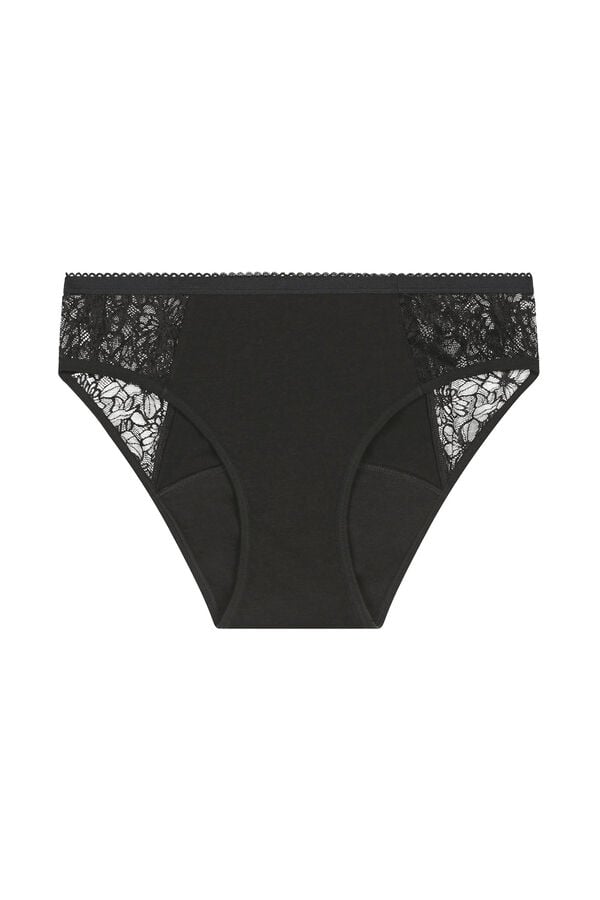 DIM Calcinha de renda com fluxo intenso DIM  preto