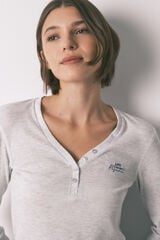 Women'secret Majica dugi rukav vafel siva Siva