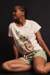 Admas Pijama corto Grogu Star Wars beige