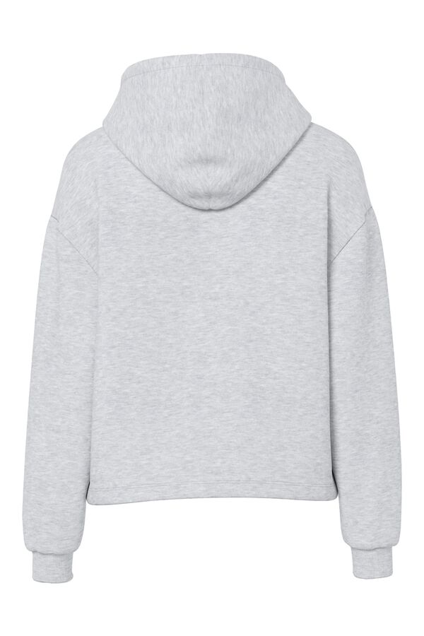 Pieces Sweatshirt com capuz e detalhe de lurex cinzento