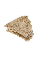 Pieces Marble-effect hair clip barna