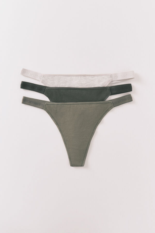 Women'secret Paket od 3 pamučne japanke sa belim logo Print