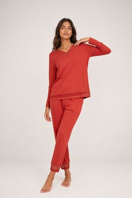 Pijama largo con detalle de galones