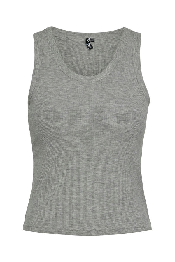 Pieces Vest top with built-in cups grey