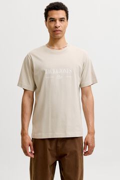 Jack & Jones T-shirt regular em algod&atilde;o cinzento
