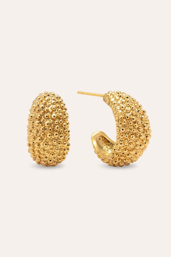 Singularu Pendientes Aro Antique Acero Ba&ntilde;o Oro amarillo