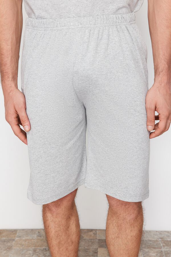 Trendyol Conjunto de pijama corto liso gris