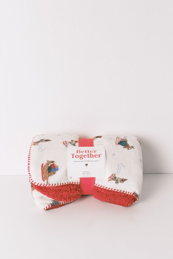 Women'secret Flis ćebe isa motivom psa Print