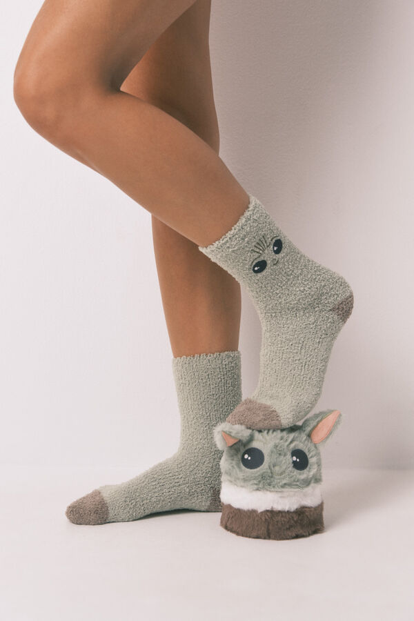 Women'secret Duge čarape sa raznobojni Grogu bojama Print