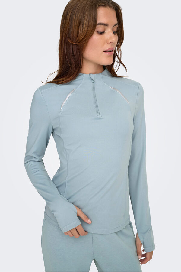 Only Play Sudadera t&eacute;cnica running gris