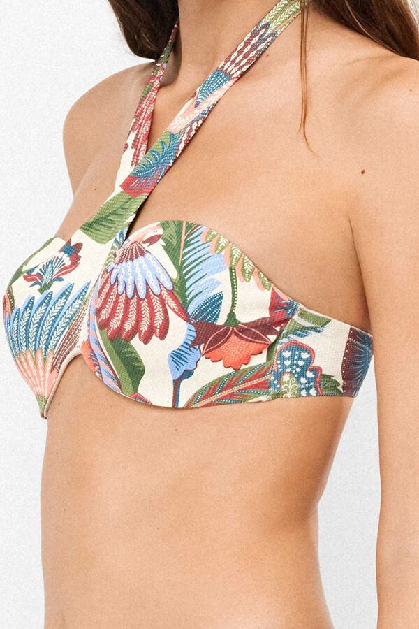 Gisela Top bikini bandeau multiposici&oacute;n blanco