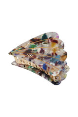 Pieces Marble-effect hair clip blue