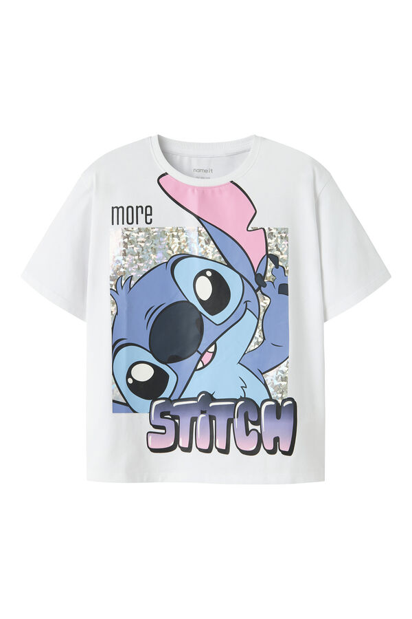 Name it T-shirt Lilo e Stitch de menina branco