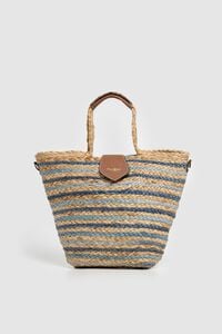 Pepe Jeans Bolso rafia trenzada rayas asas