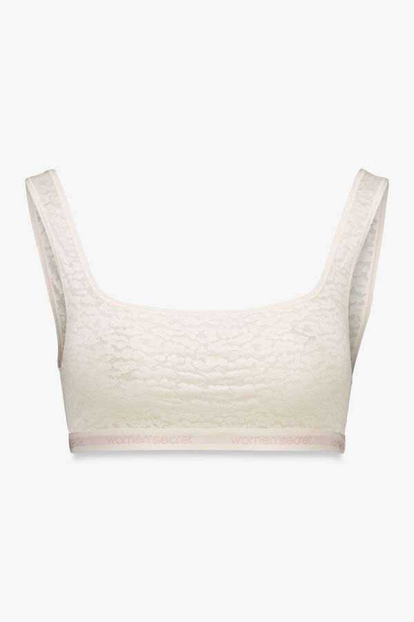 Women'secret Top grudnjaka boje slonovače sa životinjskim printom Bež