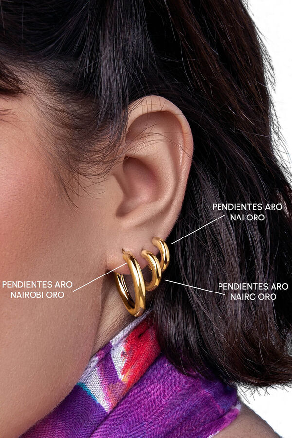 Womensecret Gold Nairobi Hoop Earrings printed