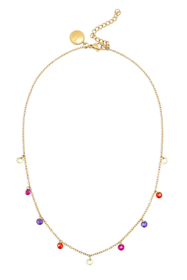 Singularu Color Bits Gold Plated Steel Necklace printed
