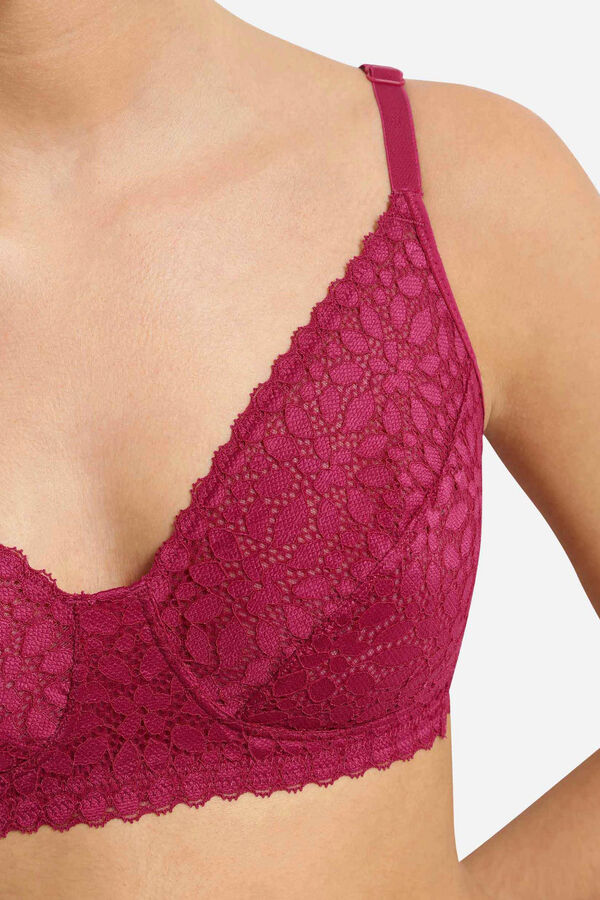 DIM Sujetador sin aro de encaje floral morado/lila