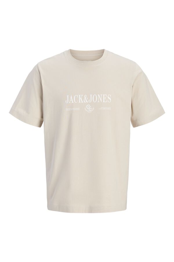 Jack & Jones T-shirt regular em algod&atilde;o cinzento