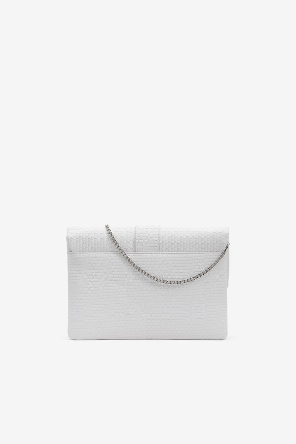 Vilanova Clutch Efecto Piel Tejida blanco