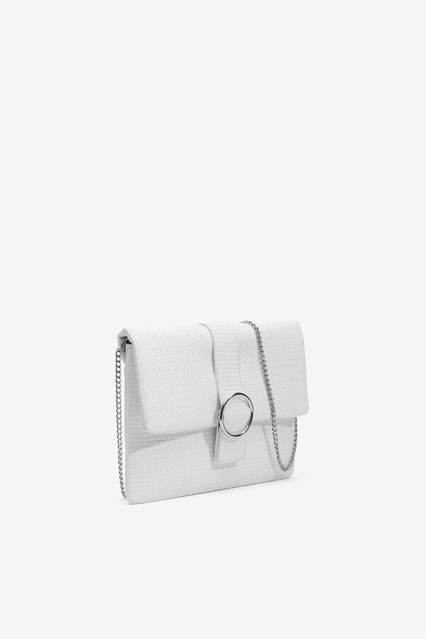 Vilanova Clutch Efecto Piel Tejida blanco