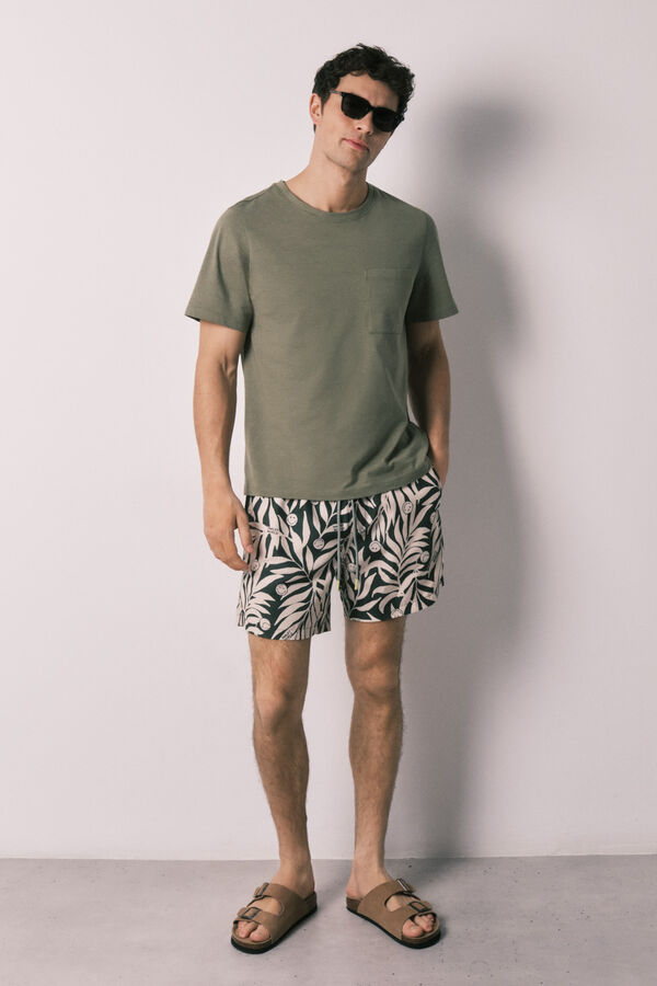 Women'secret Mu&scaron;ki kupaći kostim sa tropskim printom SmileyWorld&reg; Zelena