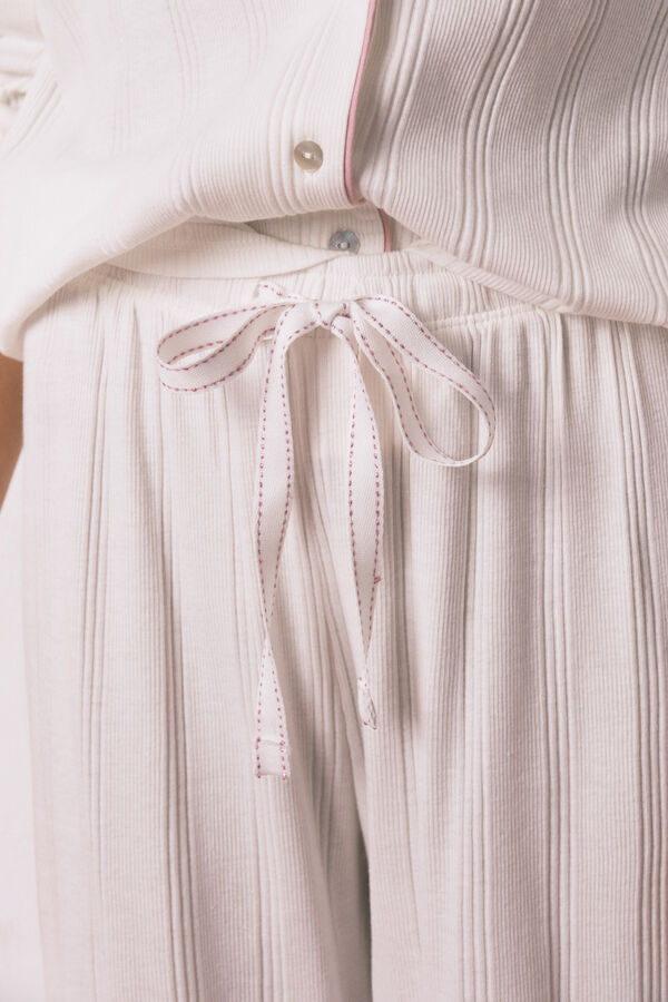 Women'secret Bela pruge ko&scaron;ulja pidžama Bež