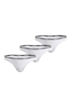Calvin Klein Pacote com 3 cueca fio dental de algod&atilde;o com logo