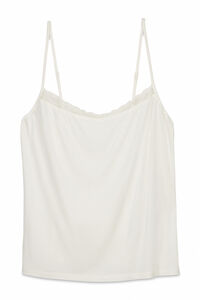 Women'secret Bela pletena super mekana majica sa bretelama