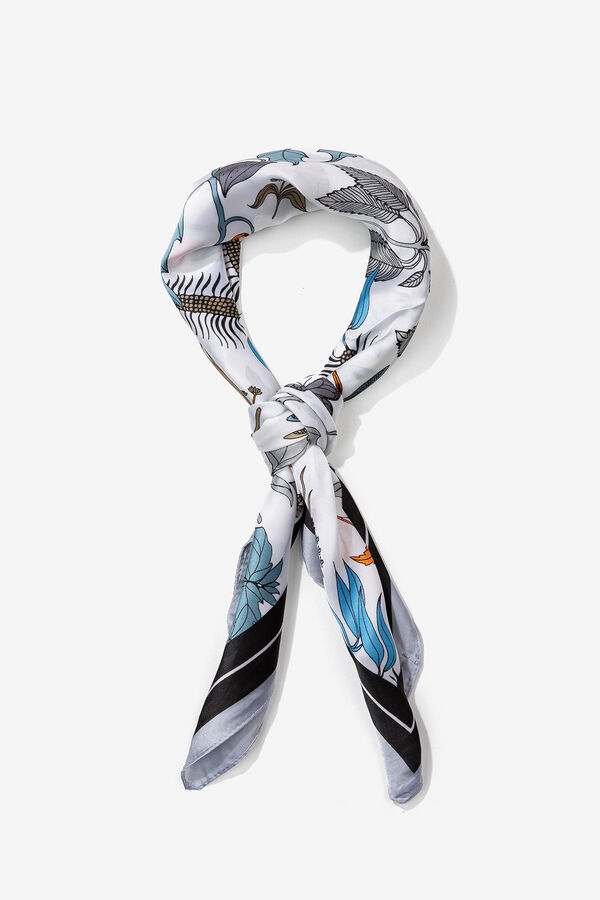 Vilanova Bandana de raso con estampado  azul