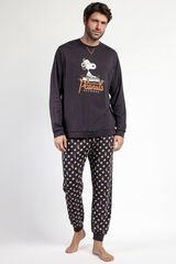 Admas Men's long Snoopy print pyjamas Siva