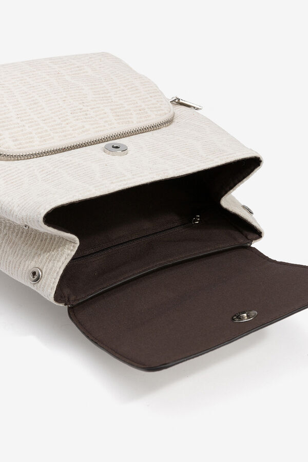 Vilanova Mochila texturizada com aba bege