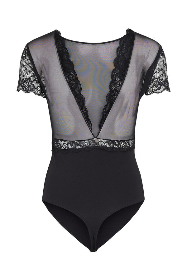 Pieces Body lencero de manga corta negro