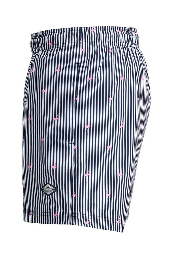 Jack & Jones Ba&ntilde;ador estampado rayas logo azul