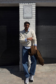 Jeans, jumper, shirt and jacket set