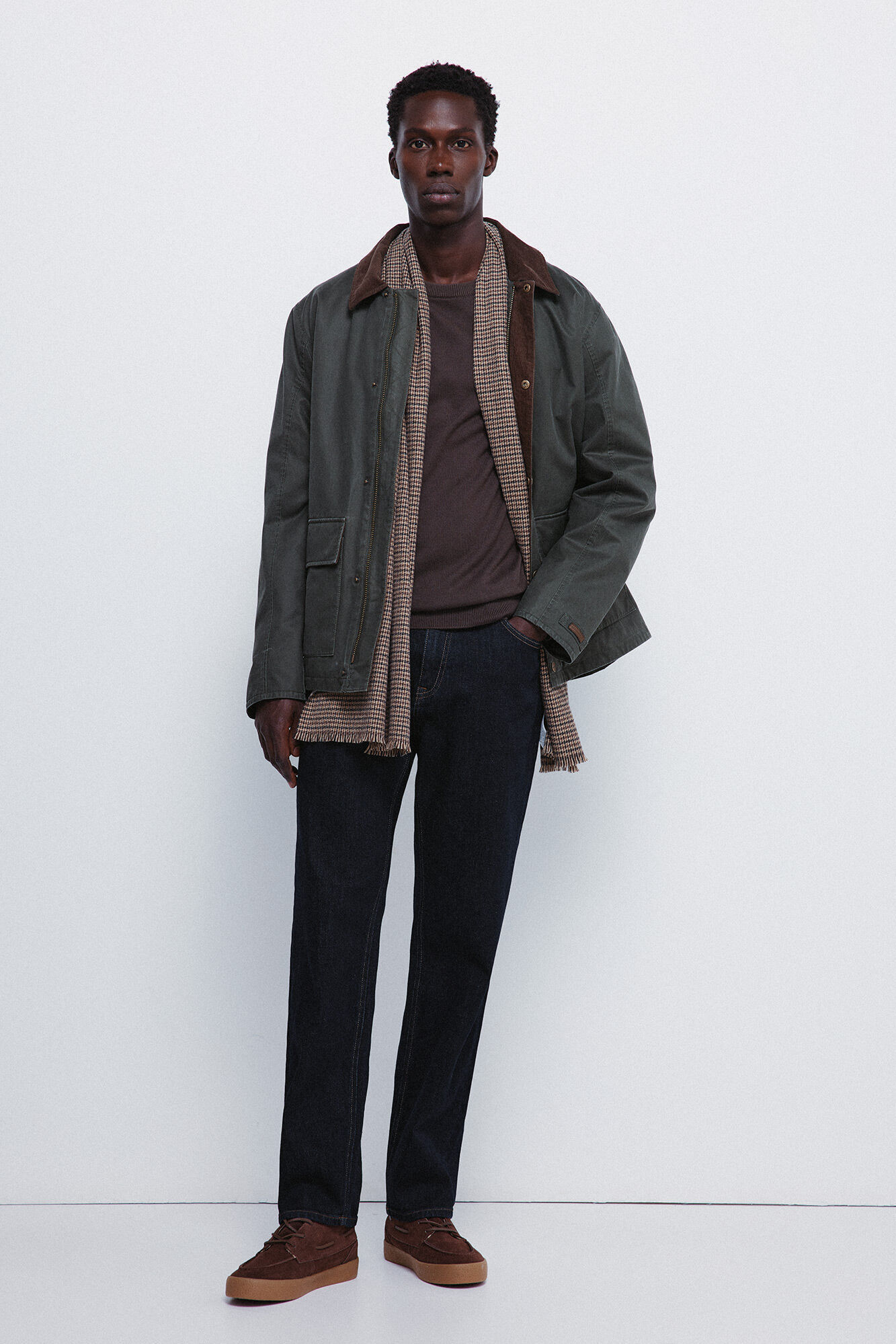 Ensemble parka et jeans