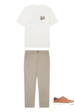 Trainer, chinos and t-shirt set