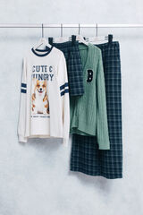 T-Shirt, pants, ruffles and cardigan set