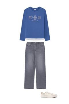 Trainers, jeans and sweatshirt set