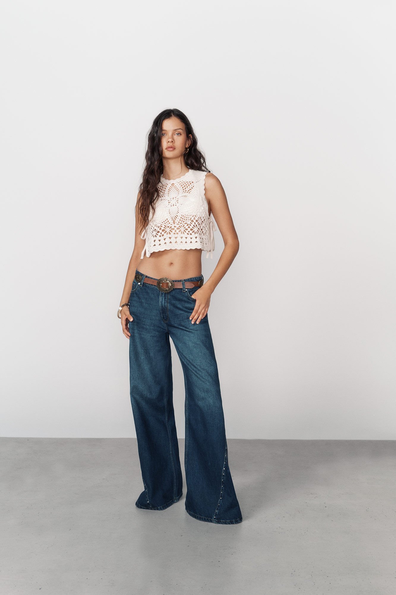 Conjunto de jeans e colete