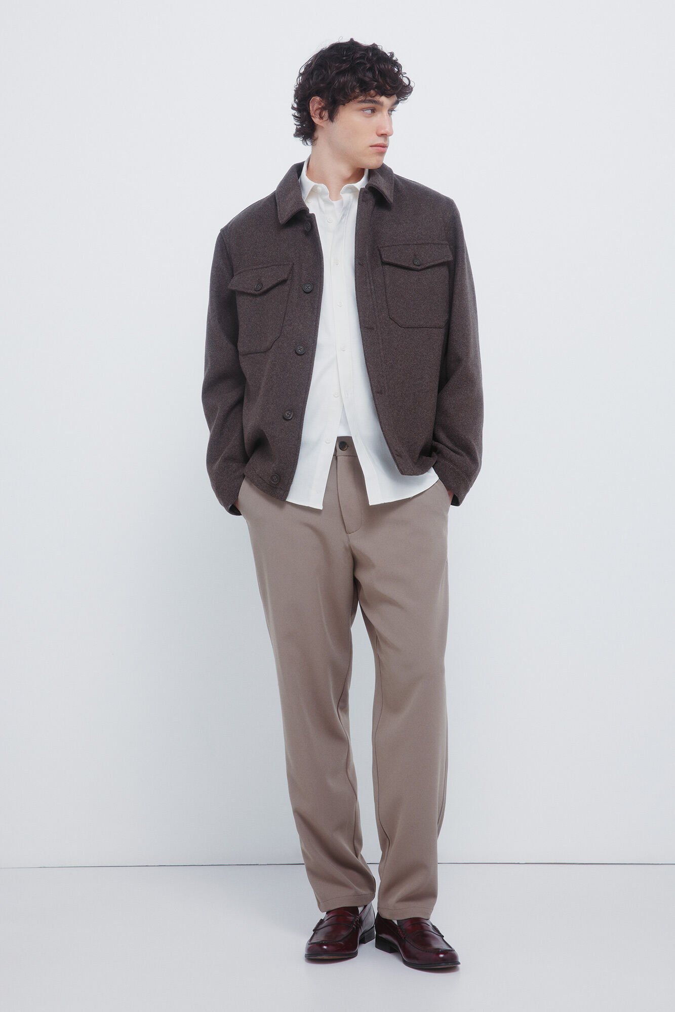Trouser, shirt and overshirt set